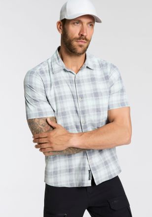 Killtec Kurzarmhemd KILLTEC KOS 98 MN WVN SHRT, Herren, Gr. XL, N-Gr, grau (hellgrau), Obermaterial: 100% Polyester, kariert, mit Schlitz, Hemden Kurzarmhemd