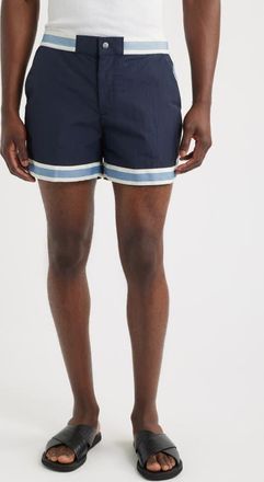 CH&Eacute; Studios Baller Recycled Nylon Swim Trunks in Navy- 12 at Nordstrom, Size X-Large