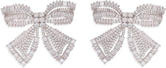 Self Portrait Womens Earrings Bow Crystal Silver Brass