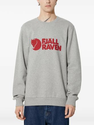 Fj&auml;llr&auml;ven Sweater met logo en ronde hals - Grijs