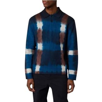 Paul Smith Tops, Heren, Blauw, L, Wol, Tie-dye Polo Trui
