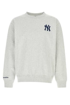 Sporty & Rich Melange Light Grey Cottons Eeve Sweatshirt