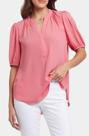 NYDJ Puff Sleeve Popover Top in Spiced Coral at Nordstrom Rack, Size X-Small