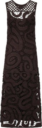 Pinko Mouches Jurk met Gehaakte Details - Dames - Casual kleedjes - Bruin - XS - Kleedjes