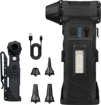 No Brand Secador De Pelo Inal&aacute;mbrico De Aire Comprimido - Velocidad Del Aire Ajustable, 14-45 M/s - 4 Boquillas - Luz Led - Autonom&iacute;a De 110 Minutos - Bater&iacute;a 