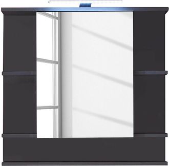 Trendteam smart living Tetis Mobili, Derivato del Legno, Grigio Scuro (Grafite)/Bianco (Alta lucentezza), 72 x 76 x 20 cm