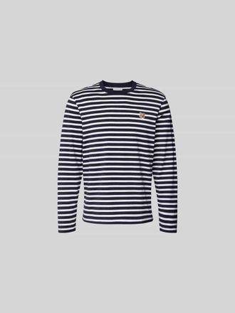 Maison Kitsun&eacute; Longsleeve mit Streifenmuster in Marine, Gr&ouml;&szlig;e XXL
