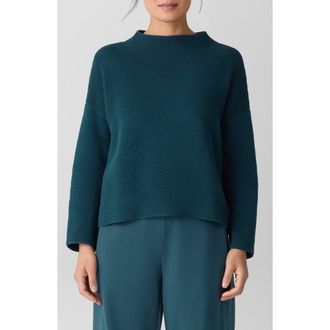 Eileen Fisher Funnel Neck Organic Cotton Blend Sweater in Alpine at Nordstrom Rack, Size Xx-Small