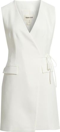 Open Edit Icon Blazer Wrap Dress in Ivory at Nordstrom, Size Xx-Small
