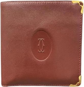 Cartier Pre-owned Wallet (bi-fold) - Dames - Vintage Accessoires - Rood - ONE Size - Leer - Vintage