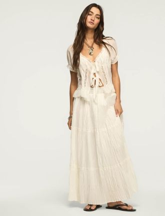 Lucky Brand Womens Broomstick Maxi Skirt