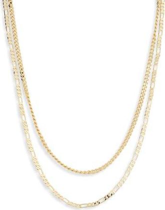 Nordstrom Rack Demi Fine 2-Pack Chain Necklaces in Gold at Nordstrom Rack