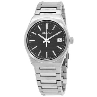 Seiko Classic Quartz Black Dial Mens Watch SUR557P1