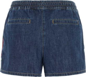 Valentino Garavani Womens Denim Shorts Blue Cotton