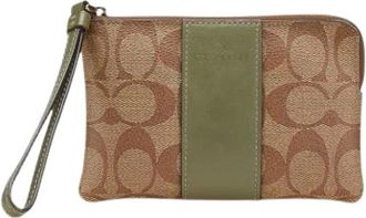 Coach Pre-owned Clutches, female, Green, Size: ONE SIZE Pre-owned Leather Clutch