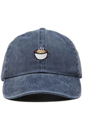 Dalix Cappuccino Embroidered Casual Cap in Washed Navy Blue at Nordstrom