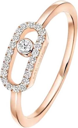 Messika Move Uno 18k Rose Gold Diamond Ring, Size 50