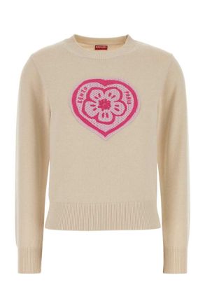 Kenzo Beige Round Neck Logo Sweater