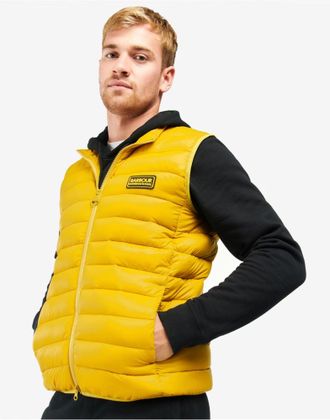 Barbour Mens Racer Reed Gilet Vest Yellow Clothing > Coats & Jackets