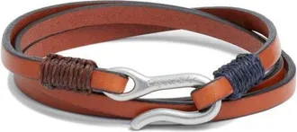 Caputo & Co. Leather Triple Wrap Bracelet in Tan at Nordstrom