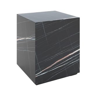 Rendez-Vous D&eacute;co Mesa auxiliar efecto m&aacute;rmol negro