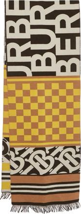 Burberry checkerboard-pattern scarf - Brown