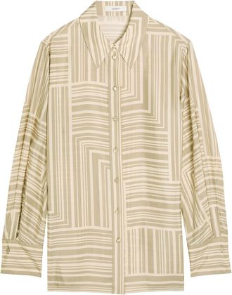 Joseph Atlan Printed Silk Shirt - Beige - 44 (UK16 / XL)