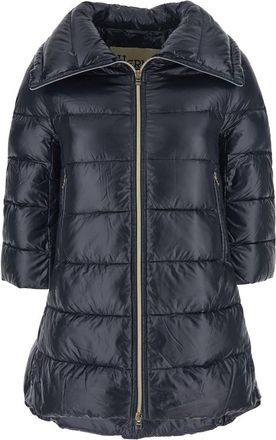 Herno Cleofe Black Down Jacket With Front Zip Closure In Tech Fabric Woman