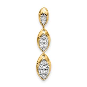 Diamond2Deal 14k Yellow Gold Lab Grown Diamond Fancy Drop Pendant (0.33ct, VS, G-H)