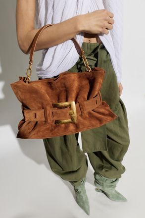 Balmain Anthem Medium Hand Bag, Womens, Brown