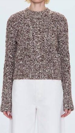 Pistola Denim Quinn Crew Neck Sweater In Chocolate Marl