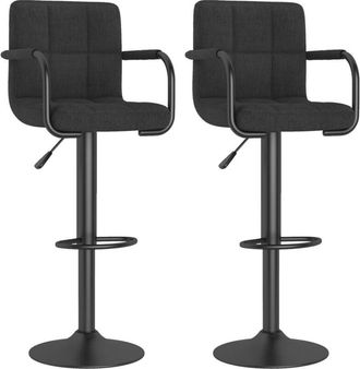 vidaXL Taburetes De Cocina 2 Unidades Tela Negro Vidaxl