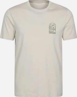 Mountain Warehouse Mens Mountain Warehouse Mens Cotswold Short-Sleeved T-Shirt - Cream - Size: 42