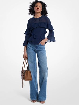 Michael Kors Ruffled Georgette Blouse