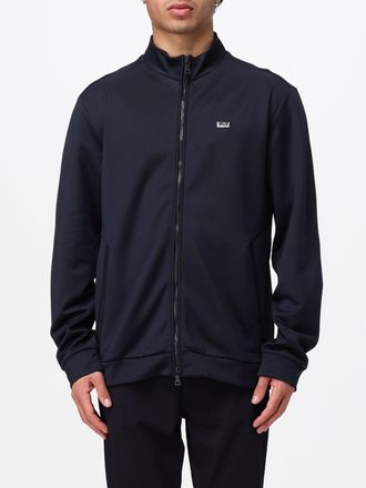 Emporio Armani Turtleneck Zip-Up Sweatshirt in Polyester with Contrast Logo
