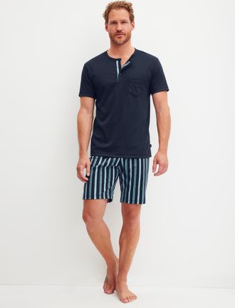 CALIDA Shorty CALIDA Relax Choice, Damen, Gr. XXL (58/60), saphir blau, Interlock, Obermaterial: 100% Baumwolle, bequem kurz, Rundhals, Homewear-Sets Shorty,