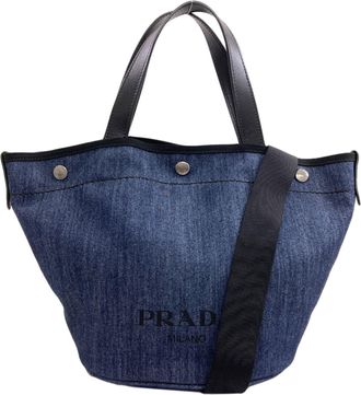 Prada Navy Denim Tote Bag (Pre-Owned)