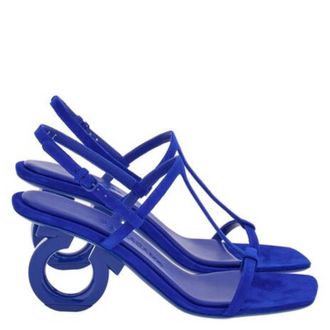 Ferragamo Elina Gancini Heel Sandals, Size 7 C