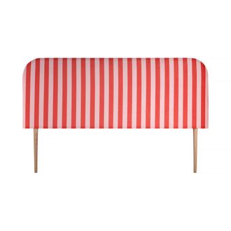 Really Nice Things Cabecero tapizado terciopelo a rayas rojas y rosas 160x97cm