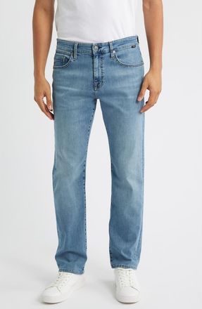 Mavi Matt Relaxed Straight Fit Jeans in Light Brushed Organic V at Nordstrom, Size 33 X 32
