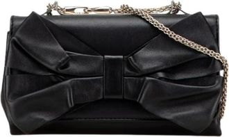 Valentino Pre-owned Cross Body Bags, female, Black, Size: ONE SIZE Pre-owned Vintage Leather Cross Body Bag
