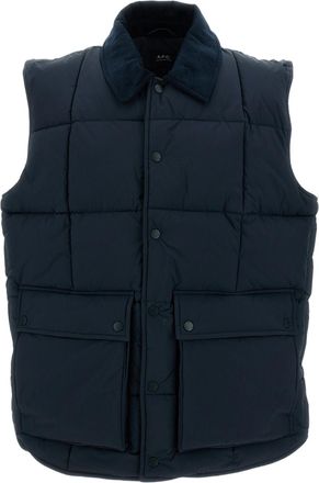 A.P.C. Blue Jimmy Padded Quilted Vest