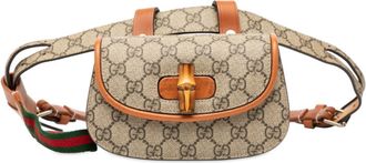 Gucci Beige Brown Pvc Leather Fanny Pack (Pre-Owned)