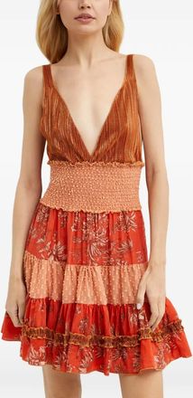 Chio Abito con arricciature e scollo a V - Rosso