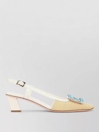 Roger Vivier sling back pumps block heel embellishment