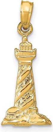 Diamond2Deal 14k Yellow Gold 3-D St. Augustine Lighthouse Pendant