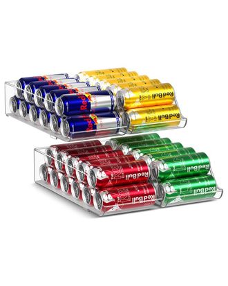 Sorbus Set Of 4 Skinny Soda Can Organizers For Refrigerator