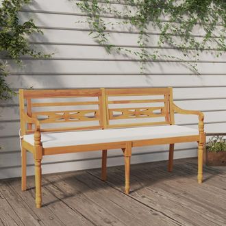 vidaXL Vidaxl - Banco Batavia Con Coj&iacute;n Madera Maciza De Teca 150 Cm