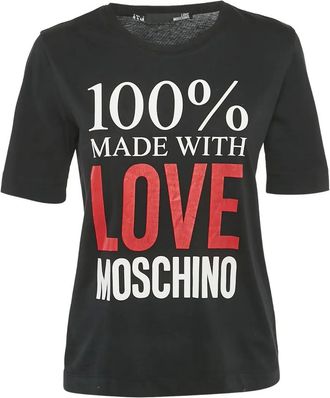 Love Moschino printed T-shirt - women - Cotton - S - Black