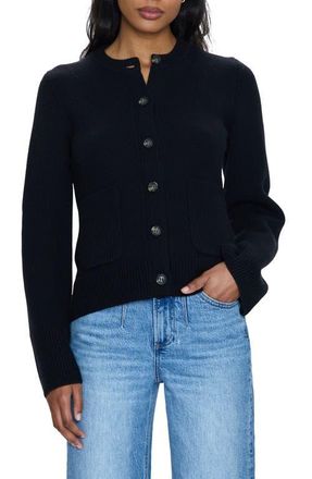 Pistola Denim Dani Patch Pocket Cardigan in Noir at Nordstrom, Size X-Small